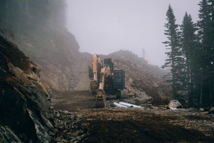Construction of the Pacific Trails Pipeline.