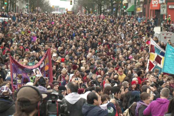 An estimated 1,200 people participated in the 25th annual Women's Memorial March in Vancouver, BC.